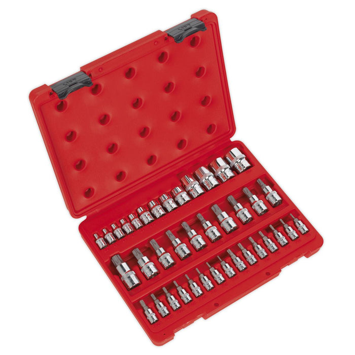 Sealey TRX-Star* & Security Socket Bit Set 38pc 1/4",3/8"&1/2"Sq Dr AK6197 Sealey  - Dynamic Drive