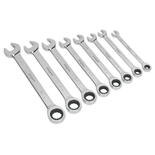 Seigen by Sealey Combination Ratchet Spanner Set 8pc Imperial S0984 Seigen by Sealey  - Dynamic Drive