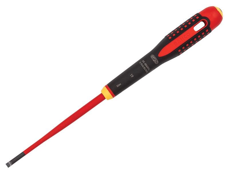Bahco ERGO™ Slim VDE Insulated Slotted Screwdriver 4.0 x 100mm Bahco - Dynamic Drive