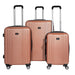 Dellonda 3-Piece Lightweight ABS Luggage Set with TSA Lock  Rose Gold Dellonda  - Dynamic Drive