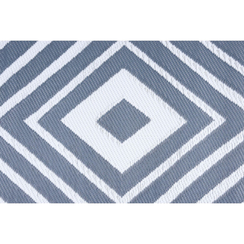 Outdoor Garden Rug Portable Reversible Mat for Decking Patio Prisma Grey/White 150 X 250 cm Plastic Straw ukcampingandleisure  - Dynamic Drive