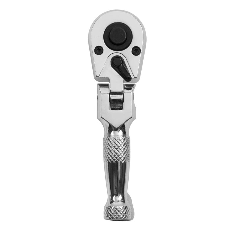RATCHET WRENCH FLEXI-HEAD STUBBY 1/4inchSQ DRIVE Sealey Premier  - Dynamic Drive