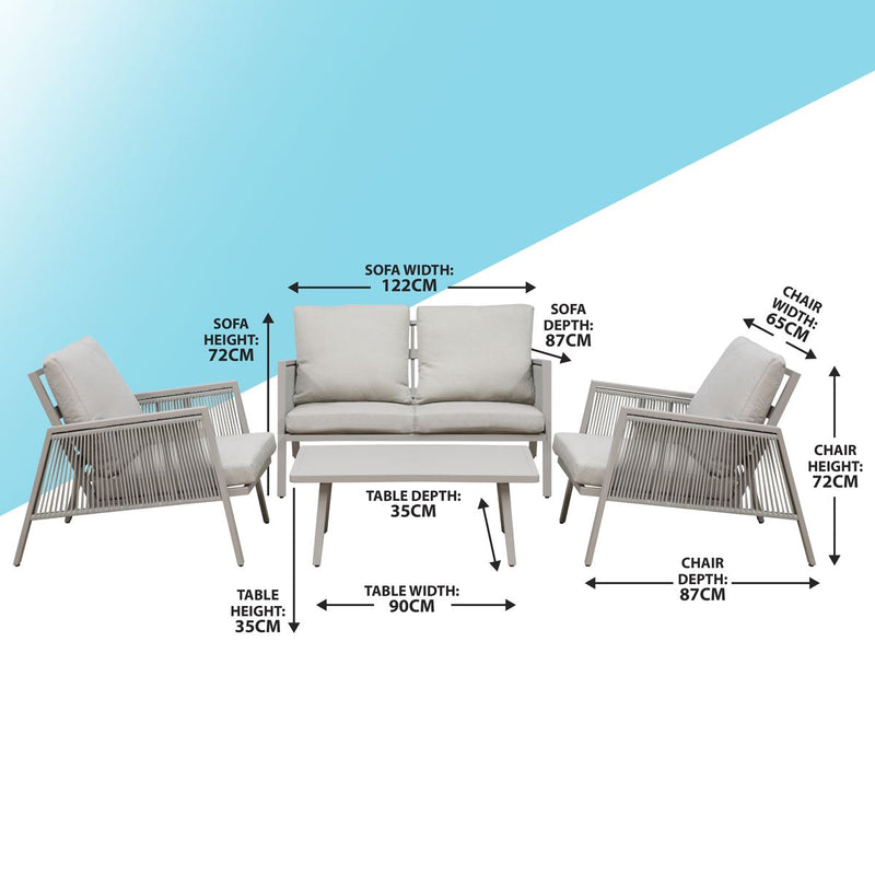 Dellonda Fusion 4 Piece Outdoor Set Dellonda  - Dynamic Drive