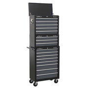 Sealey Tool Chest Combination 16 Drawer with Ball-Bearing Slides Black/Grey Sealey - Dynamic Drive