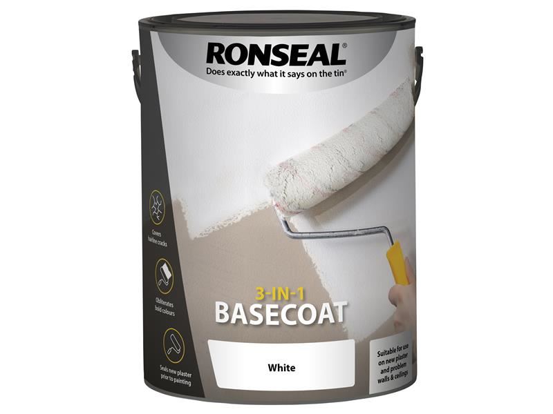 Ronseal 3-in-1 Basecoat White 5 litre Ronseal - Dynamic Drive