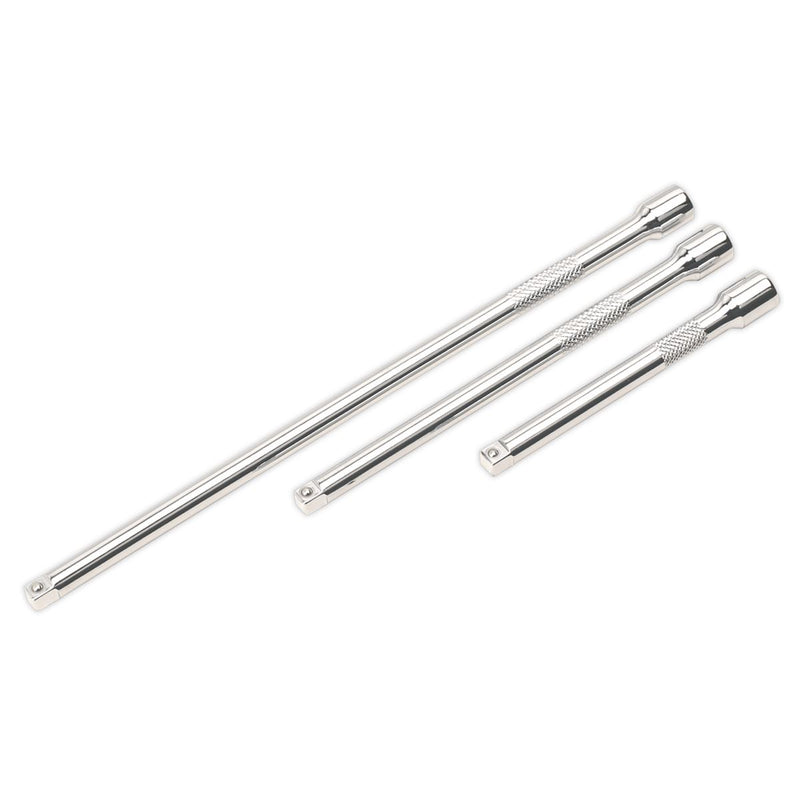 Sealey Extension Bar Set 3pc 1/4"Sq Drive AK6330 Sealey - Dynamic Drive
