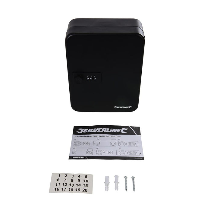 Silverline 3-Digit Combination 20-Key Cabinet 200 x 160 x 75mm Silverline - Dynamic Drive