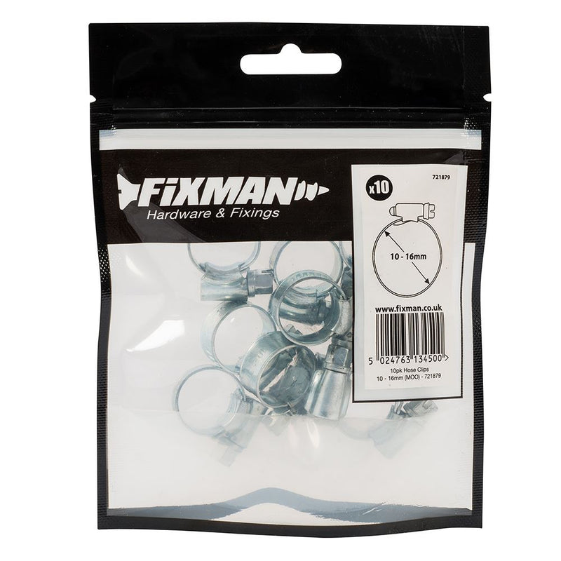 Fixman Hose Clips 10pk 10-16mm (MOO) Fixman - Dynamic Drive