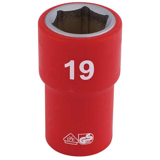 Draper Fully Insulated VDE Socket, 1/2" Sq. Dr., 19mm 31880 Draper - Dynamic Drive