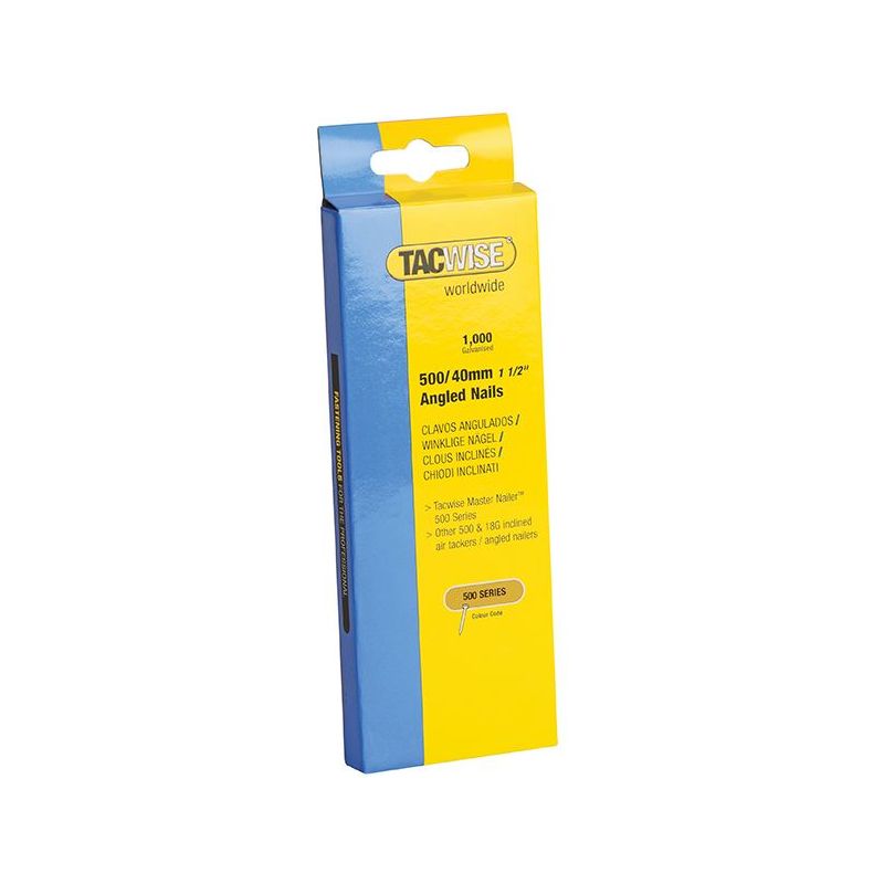 Tacwise 500 18 Gauge 40mm Angled Nails (Pack 1000) Tacwise - Dynamic Drive