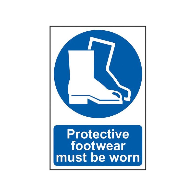 Scan Protective Footwear Must Be Worn - PVC Sign 200 x 300mm Scan - Dynamic Drive