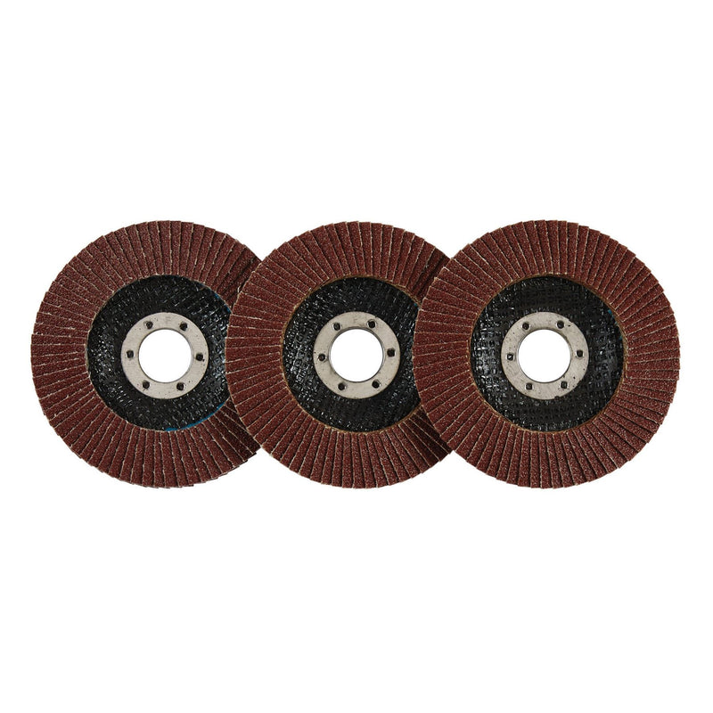 Draper Aluminium Oxide Flap Discs, 115 x 22.23mm, 60 Grit (Pack of 10) 83067 Draper - Dynamic Drive