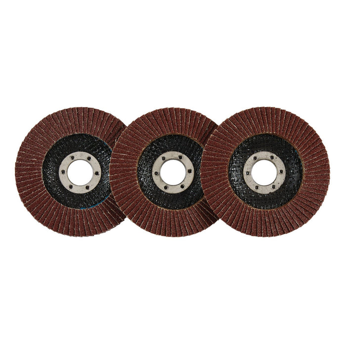 Draper Aluminium Oxide Flap Discs, 115 x 22.23mm, 60 Grit (Pack of 10) 83067 Draper - Dynamic Drive