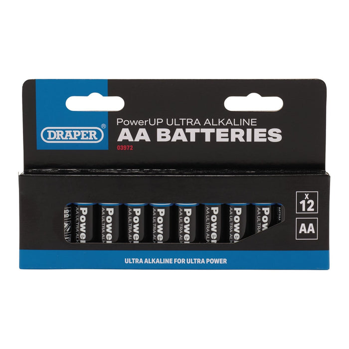 Draper PowerUP Ultra Alkaline AA Batteries (Pack of 12) 03972 Draper - Dynamic Drive