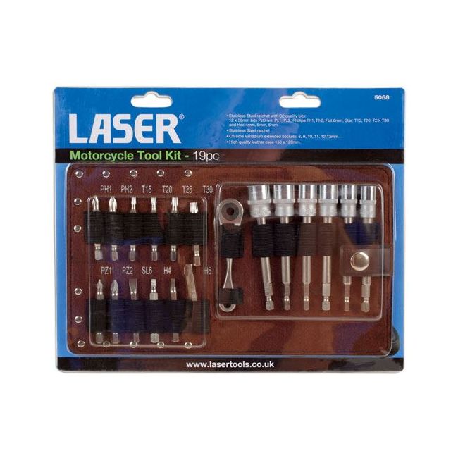 Laser Motorcycle Tool Kit 19pc 5068 Laser - Dynamic Drive