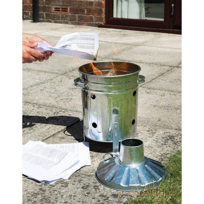 Draper Traditional Style Galvanised Mini Incinerator - 15 Litre Draper  - Dynamic Drive