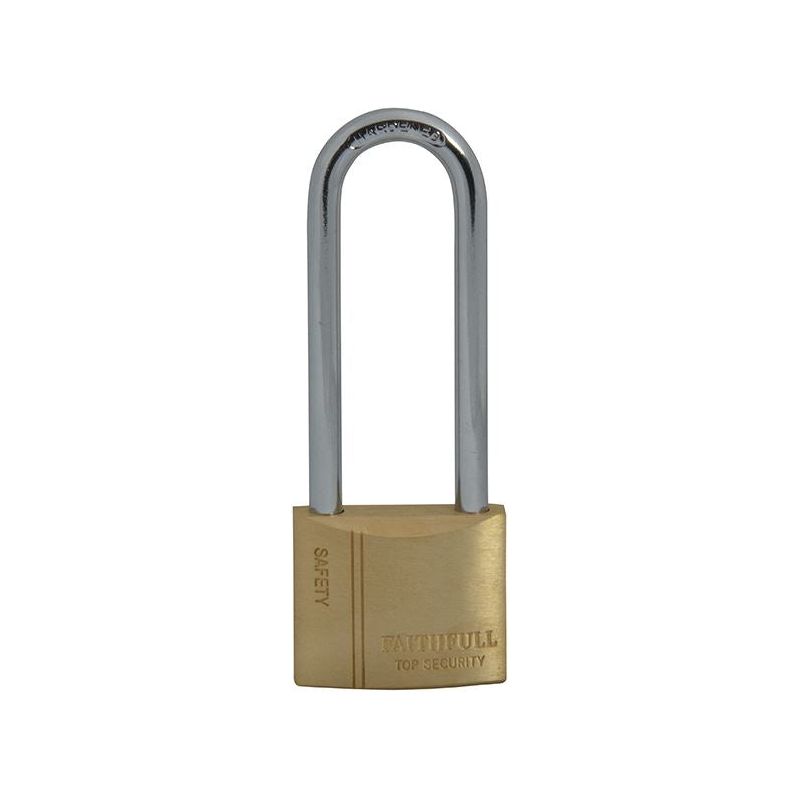 Faithfull Brass Padlock 40mm Long Shackle 3 Keys Faithfull - Dynamic Drive