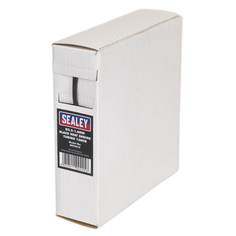 Sealey Heat Shrink Tubing Black 3.2-1.6mm 15m HST3215 Sealey  - Dynamic Drive