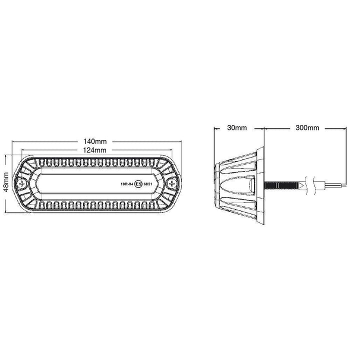 Ring Automotive RCV2210 TM LED Strobe, Amber Ring Automotive - Dynamic Drive