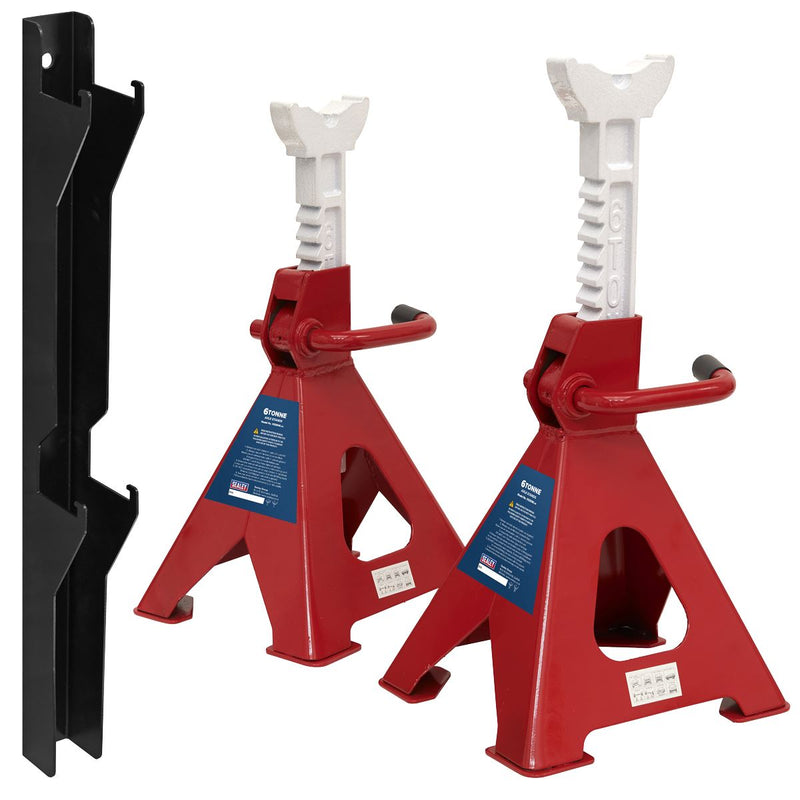 Sealey Axle Stand & Axle Stand Storage Rack Combo 6 Tonne VS2006COMBO Sealey - Dynamic Drive