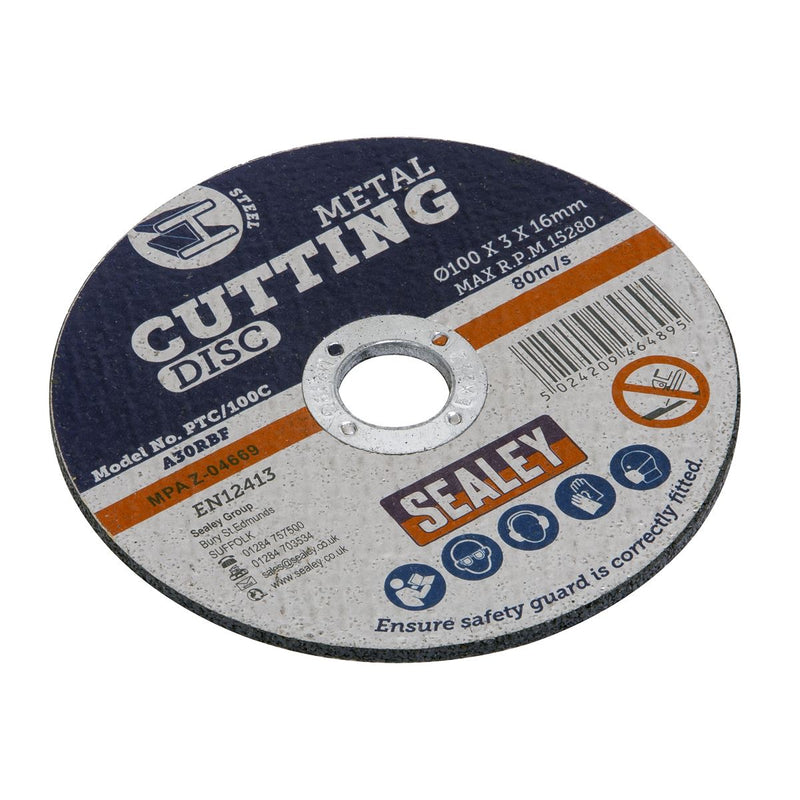 Sealey Cutting Disc100 x 3mm16mm Bore PTC/100C Sealey - Dynamic Drive