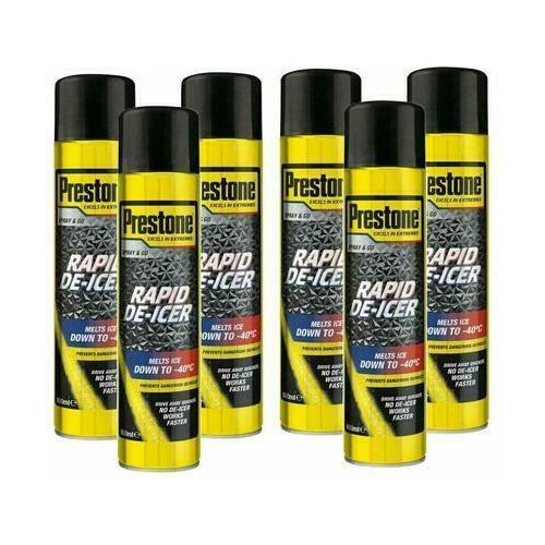 6x Prestone Car Rapid De-Icer Melts Windscreen Ice Frost Snow Aerosol Deicer Prestone  - Dynamic Drive