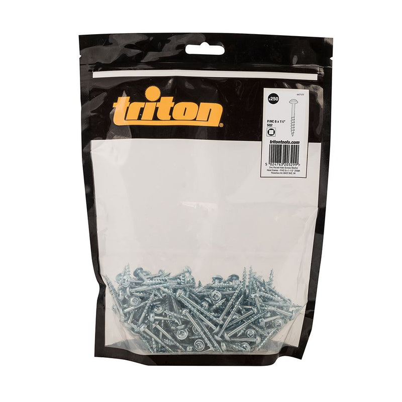 Triton Zinc Pocket-Hole Screws Washer Head Coarse P/HC 8 x 1-1/2" 250pk Triton - Dynamic Drive