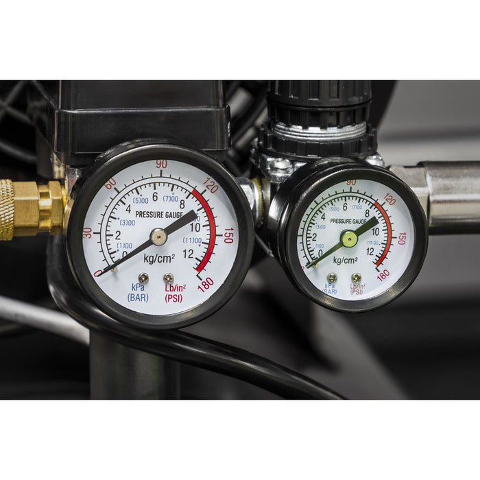 Sealey 100L Direct Drive V-Twin Air Compressor 3hp with Air Accessory Kit Sealey - Dynamic Drive