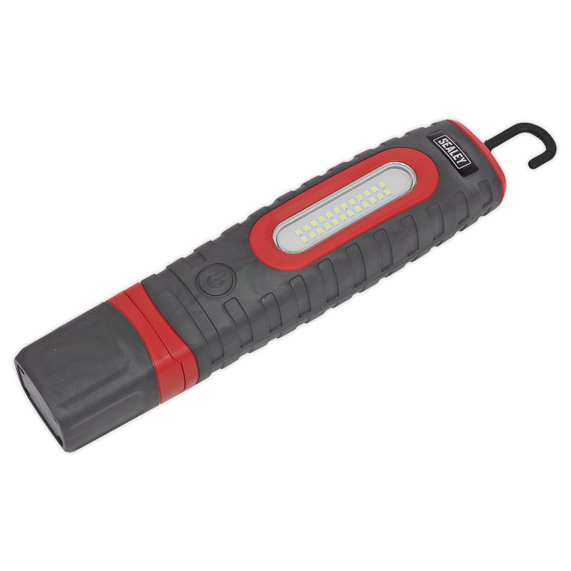 Sealey R/Charge 360 Insp Lamp 24 SMD LED + 3W LED Red 2 x Li-ion LED3606R Sealey  - Dynamic Drive
