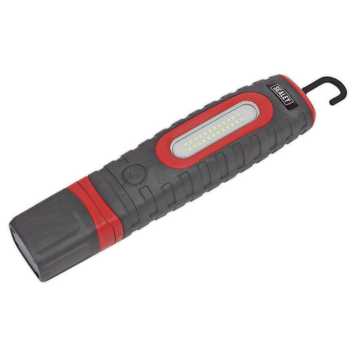 Sealey R/Charge 360 Insp Lamp 24 SMD LED + 3W LED Red 2 x Li-ion LED3606R Sealey  - Dynamic Drive
