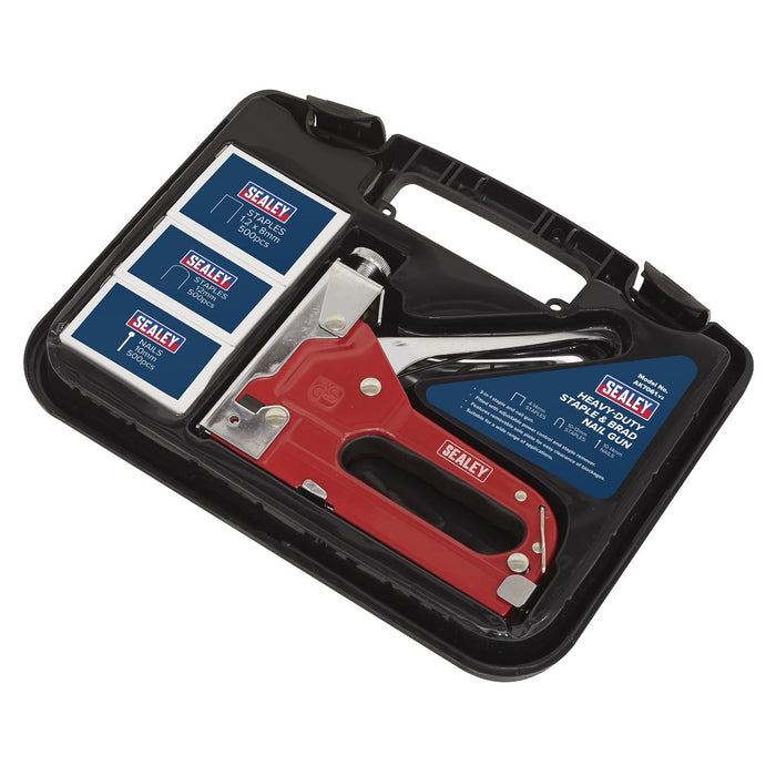 Sealey Staple & Nail Gun Heavy-Duty 4-14mm AK7061 Sealey  - Dynamic Drive