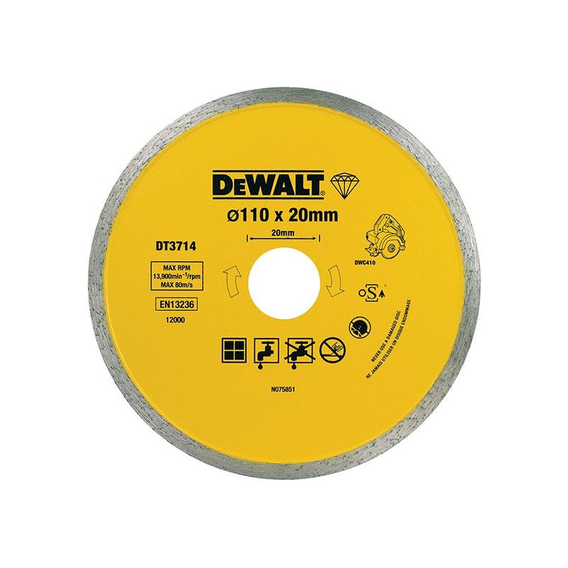 Dewalt Power Tools DT3714 Diamond Tile Blade 110 x 20mm DeWALT Power Tools - Dynamic Drive