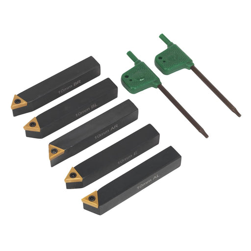 Sealey Indexable 10mm Lathe Turning Tool Set 5pc SM3025CS1 Sealey - Dynamic Drive
