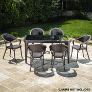 Dellonda Dining Tables with Tempered Glass Top 150 x 90 x 76cm - Dark Brown Dellonda - Dynamic Drive