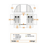 Vango Tacoma 400 Package Tent Deep Blue Vango - Dynamic Drive
