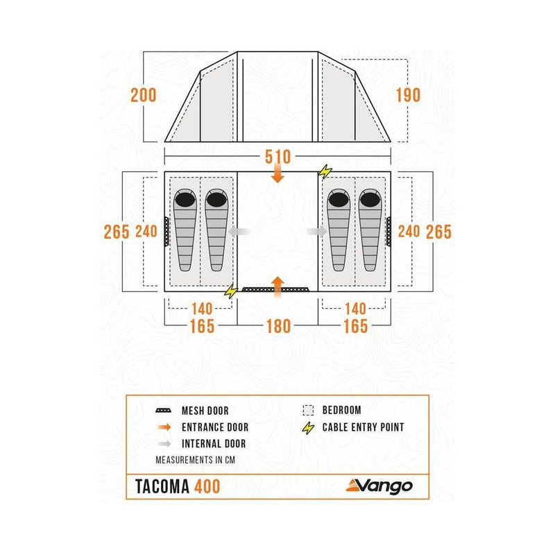 Vango Tacoma 400 Package Tent Deep Blue Vango - Dynamic Drive