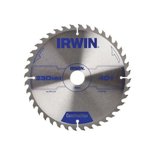 Irwin® Construction Circular Saw Blade 230 x 30mm x 40T ATB IRWIN® - Dynamic Drive