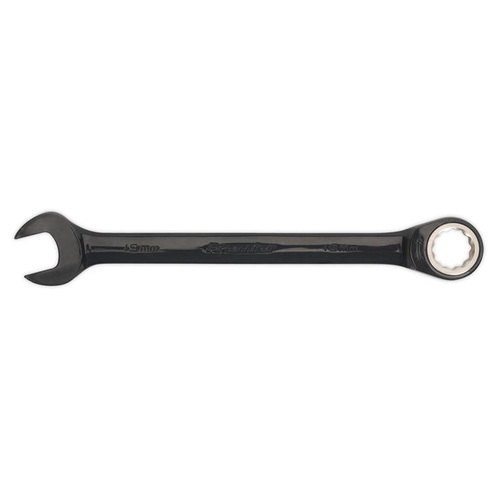 Sealey Premier Black Series 7pc Ratchet Combination Spanners Set 72 Tooth 8-19mm Sealey  - Dynamic Drive