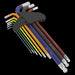 Sealey TWIN PACK EXTRA LONG Ball-End Allen Hex Key & TORX TRX Star Set Coloured Sealey  - Dynamic Drive