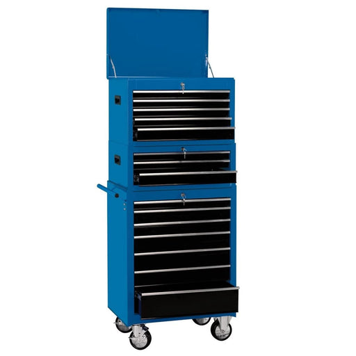 Draper Combination Roller Cabinet and Tool Chest, 15 Drawer, 26", Blue 04593 Draper - Dynamic Drive