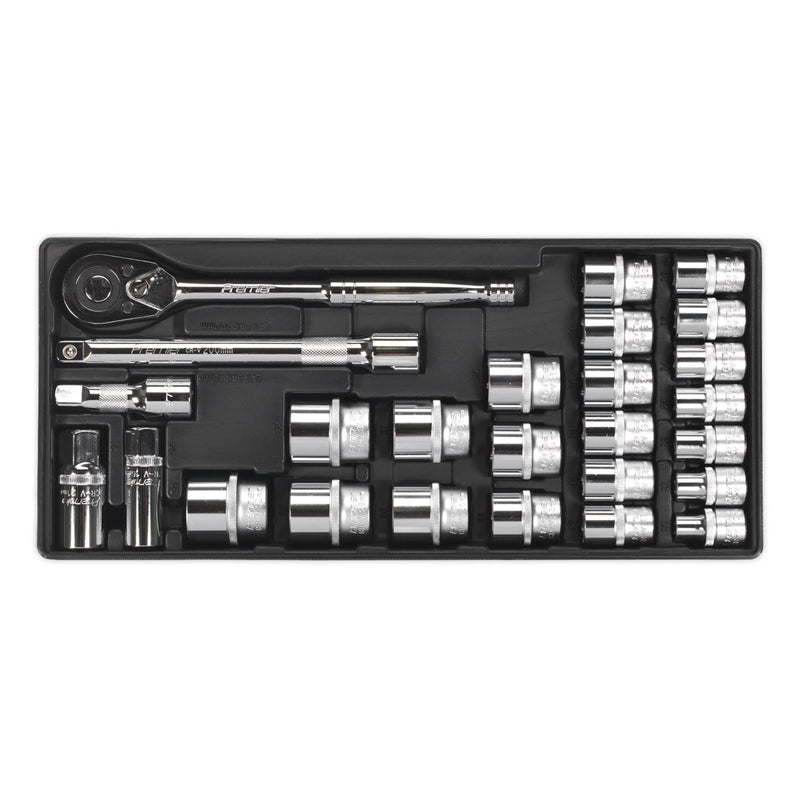Sealey Tool Tray with Socket Set 26pc 1/2"Sq Drive TBT21 Sealey - Dynamic Drive