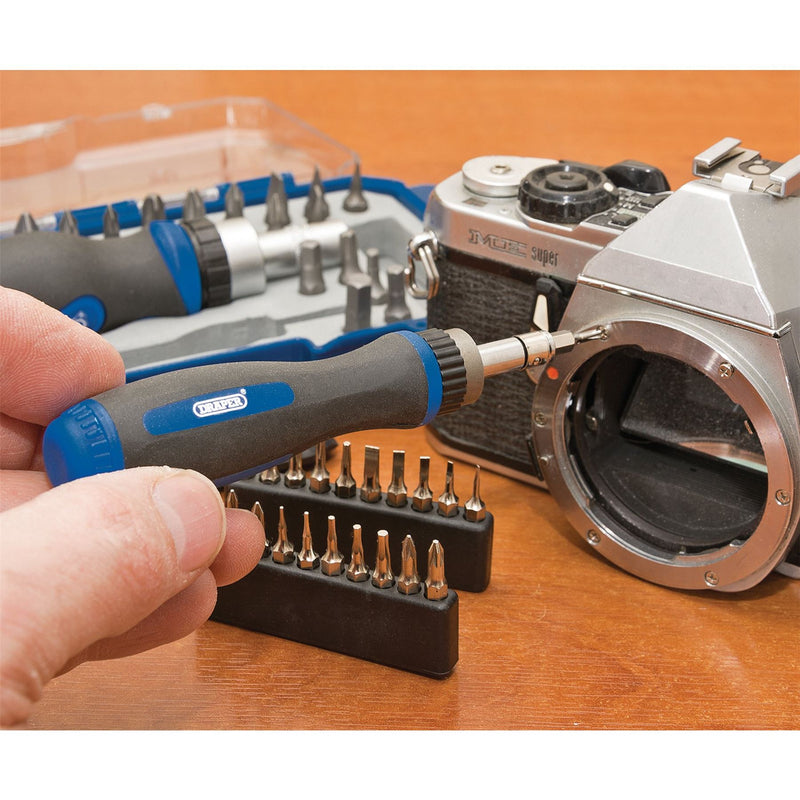 Draper Ratchet Screwdriver and Bit Set (42 Piece) 46479 Draper - Dynamic Drive
