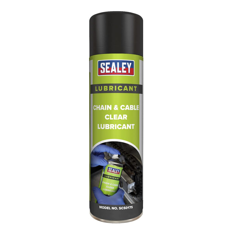 Sealey Chain & Cable Clear Lubricant 500ml SCS017S Sealey - Dynamic Drive