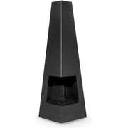 Dellonda Chiminea Wood Burner Heater for Outdoors W45cm x H150cm - Black Steel Dellonda - Dynamic Drive