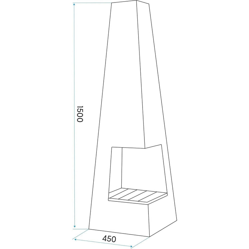 Dellonda Chiminea Wood Burner Heater for Outdoors W45cm x H150cm Corten Steel Dellonda - Dynamic Drive