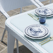 Dellonda Dining Tables with Tempered Glass Top 150 x 90 x 76cm - Ivory White Dellonda - Dynamic Drive