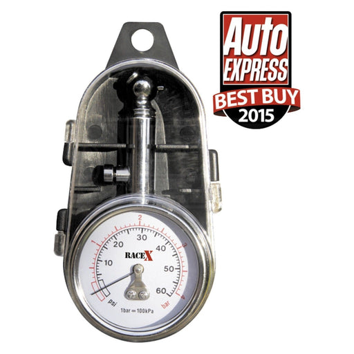 Race X Professional Tyre Pressure Gauge + Case RX0014 PSI & BAR for Van Bike Car RaceX  - Dynamic Drive