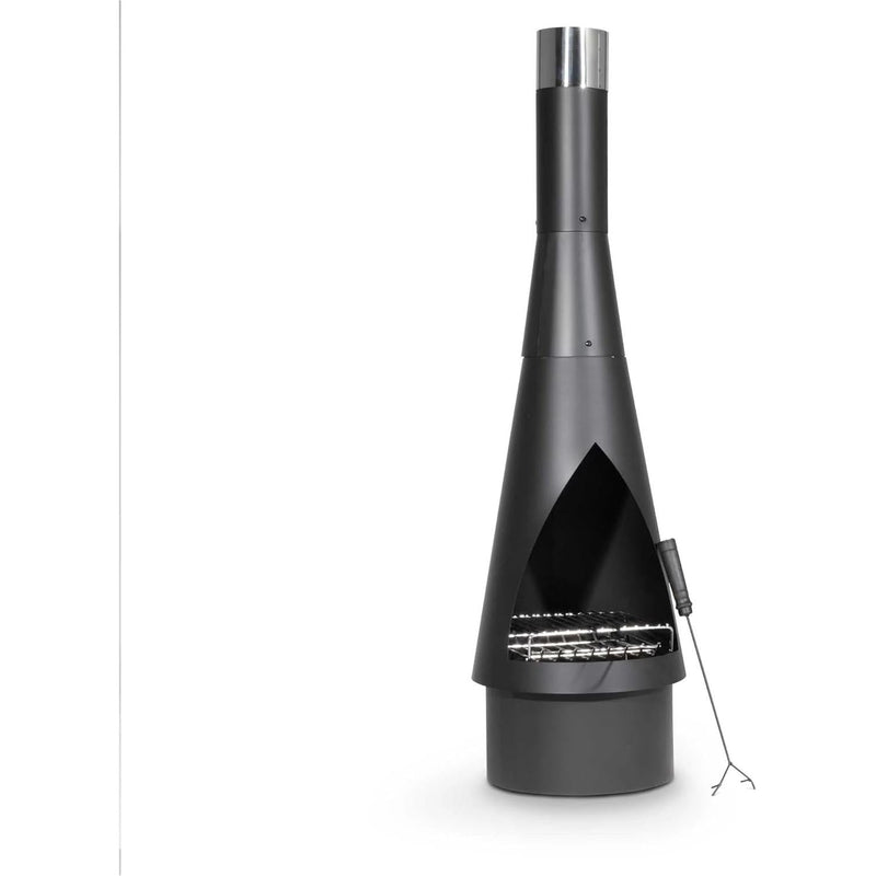 Dellonda Outdoor Chiminea Fireplace Fire Pit Heater Durable Black Steel Dellonda - Dynamic Drive