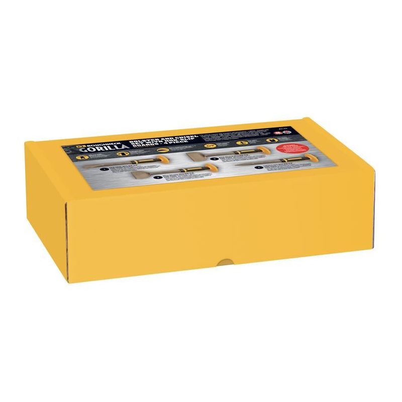Roughneck Bolster & Chisel Set with Non-Slip Guards, 4 Piece Roughneck - Dynamic Drive
