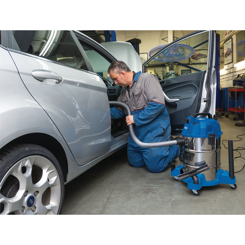 Draper Wet and Dry Vacuum Cleaner with Stainless Steel Tank, 30L, 1600W 20523 Draper - Dynamic Drive